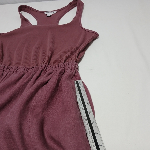 Athleta Baja Linen Midi Dress In Tawny Rose. Size M - Picture 7 of 11